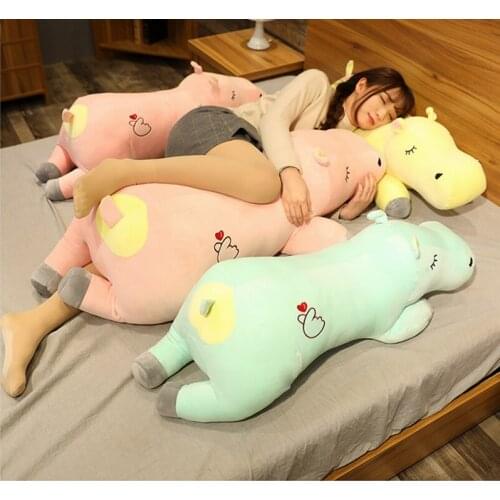 Kawaii Hippo Plush Dolls Stuffed Soft Animal Pillow Cute Toy Birthday Christmas Gift