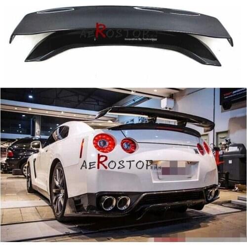 Double-Deck Carbon Fiber Car Rear Wing Trunk Lip Spoiler Fits For Nissan GTR GT-R R35 2008-2017 VARIS HYPER NARROW STYLE