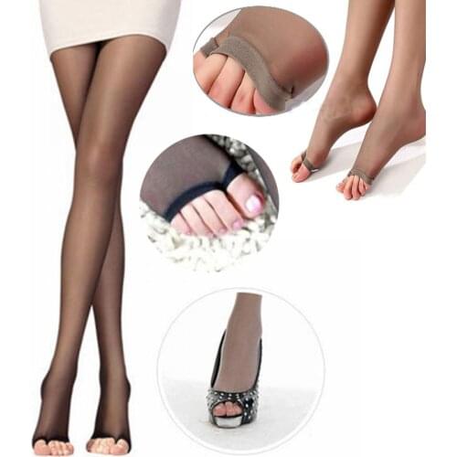 Sexy Womens Open Toe Sheer Leggings Ultra-Thin Tights Pantyhose Stockings Socks