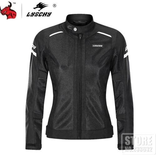 LYSCHY Womens Motorcycle Jackets Summer Breathable Mesh Moto Jacket Motocross Off-Road Racing Jacket Jaqueta Motociclista Black