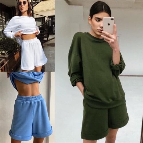 Womens Two Piece Sweat Sets Outfits Exercise Clothing Sport Suit Fashion Workout Streetwear Casual Tracksuit