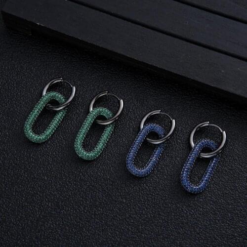 Bohemian Vintage Tassel Colorful Link Earrings For Women 2020 Fashion Geometric Round Earrings ZIRCON Cross E7994