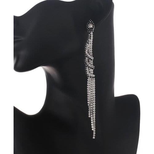 YFJEWE Crystal Drop Earrings black and white Long Chain Tassel Dangle Earrings For Women Jewelry Brincos jewelry Gift E699