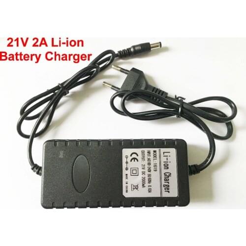 1PCS 21V 2A 2000mA Lithium Battery Charger Electric Screwdriver 18V 5Series 18650 Lithium Battery Charger DC 5.5 mm* 2.1 mm