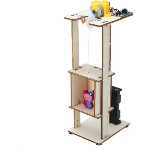 1pc Teaching Elevator Function Principle Toy DIY Assemble Electric Lift Toys Kids Science Experiment Kits Toys Gift