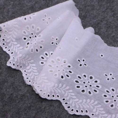 1 yard Cotton embroid lace sewing ribbon french lace diy guipure trim fabric warp knitting DIY Garment Accessories