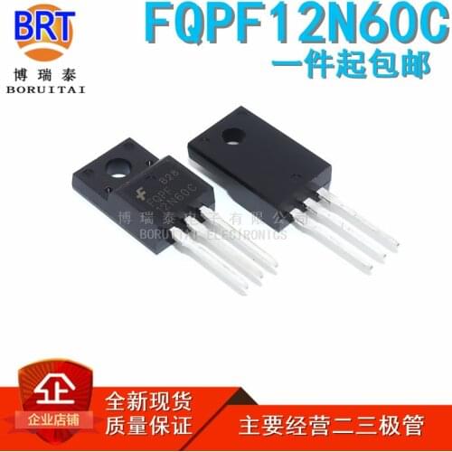 10pcs/lot FQPF12N60C 12N60C 12N60 600V 12A MOSFET N-Channel transistor TO-220F new original