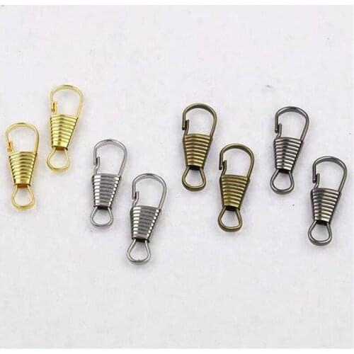 200pcs Lobster Clasps Swivel Trigger Snap Hooks Bag Keychain Waist Buckle Key Ring Keys Pendants Holders Metal Key Chains