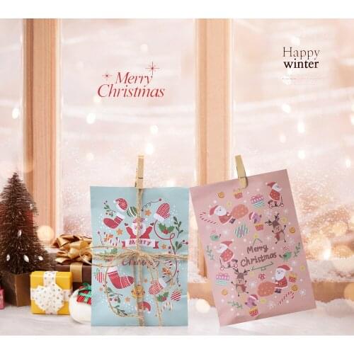 24 Sets Kraft Paper Bag Candy Gift Food Packaging Treat Bags 1-24 Advent Calendar Stickers Clips Christmas Party Supplies