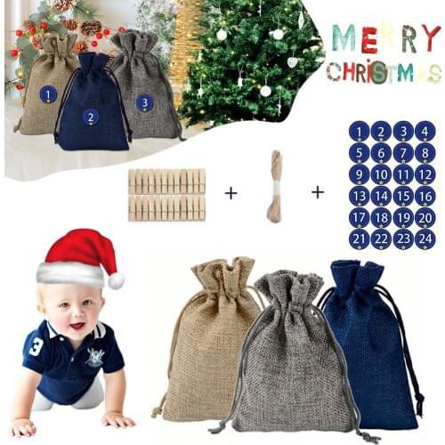 24x Advent Calendar Christmas Calendar XMAS for filling Christmas Bag Decor