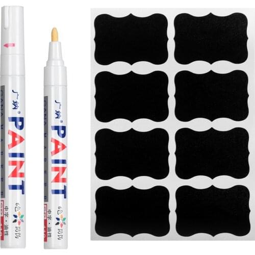 48 pcs Waterproof Blackboard Sticker Label Chalkboard Sticky Tags Jars Bottle Organizer Craft Home Kitchen Decor With Marker Pen