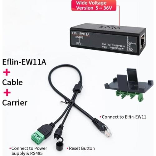 Elfin-EW11 Wireless Networking Devices Modbus TPC RJ45 RS485 to WIFI Serial Server DTU