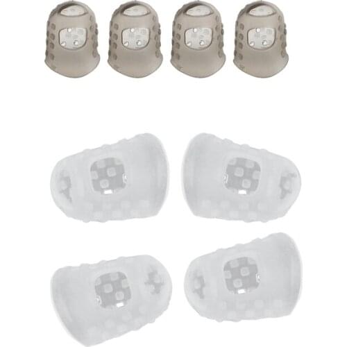 8Pcs New Soft Silicone Guitar Thumb Finger Picks Protector Fingertips (Transparent XXS & Gray XS )