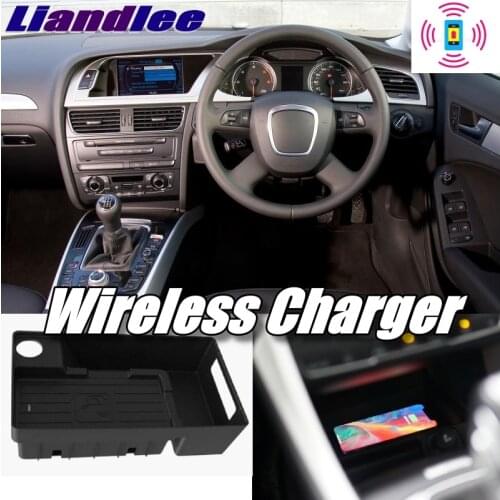 Wireless Car Phone Charger Armrest Storage Compartment Fast qi Charging For Audi A4 RS4 B9 8W 2016~2019
