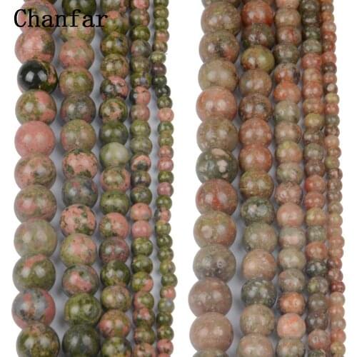 Natural Stone Unakite Beads 4mm 6mm 8mm 10mm 12mm Beads For Fashion Bracelets Jewelry Material