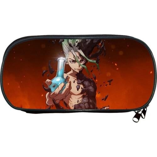 Dr Stone Pencil Case Girls Makeup Cases TV Animation Gift Pen Box Boys Pencil Case Cute Zipper Storage School Supplies Bag