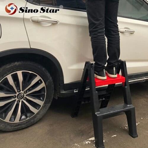 Car Detailing Sino Star Plastic Household Folding Two Step Ladder Or Chair For Auto Detailing Shop/ Garage/ Car Wash Shop BJJN4