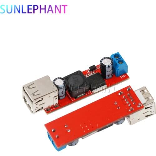 Dual USB Output 9V / 12V / 24V / 36V Car Charger Switch LM2596S 5V DC-DC Power Supply Module 3A Buck Regulator