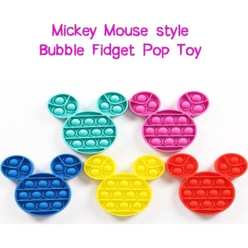 Anti-stress Pop Push Fidget Toys Funny Figure Push It Bubble Toys Adult Children Sensory Toy Relieve Autism Boys & Girls Mickey