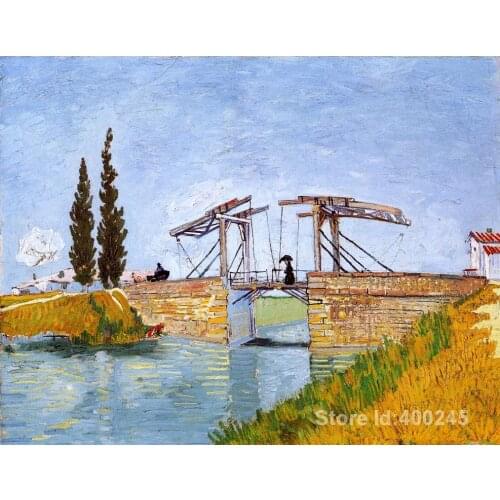 The Langlois Bridge by Vincent Van Gogh Oil painting reproduction home decor Hand painted High quality