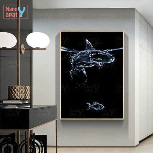 Water Animals Wall Art Posters and Prints Vivid Picture for Nordic Living Room Creative Canvas Painting for Modern Home Decor