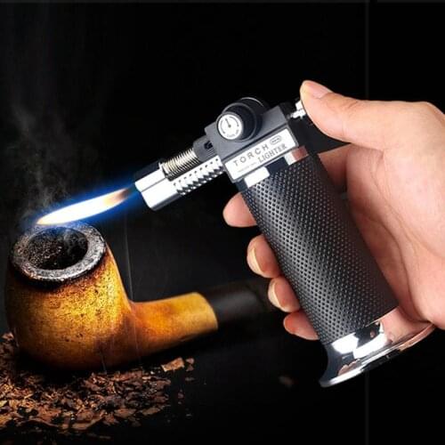Kitchen Spray Gun Torch Lighter Jet Turbo Outdoor Double Flame Baking BBQ Lighter Windproof Camping Butane Gas Cigar Lighter