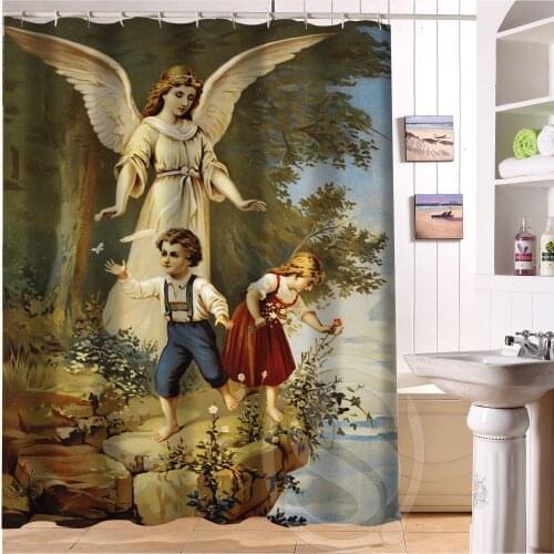 2015 Hot sale Drop Shipping Custom Kind angel waterproof Shower Curtain 60" x 72" best gift for Christmas