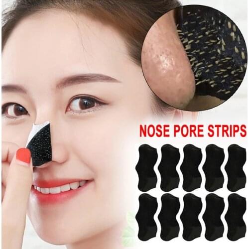 50pcs Bamboo Charcoal Face Mask Blackhead Remover Deep Nose Pore Cleaning Strips Sticker Skin Care Mask Free Shipping