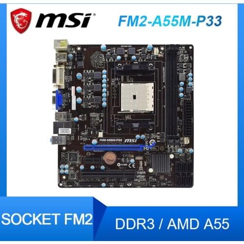 For FM2-A55M-P33 Motherboard Socket FM2 AMD A55 DDR3 16GB PCI-E 2.0 SATA II USB2.0 Micro ATX Desktop PC used Motherboard