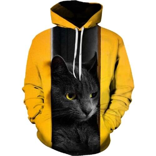 Fashion Sports Hoodie Cat Series Mens Printed Hoodie Spring And Autumn Hot Sale Plus Size Pullover Men And Women The Same Style