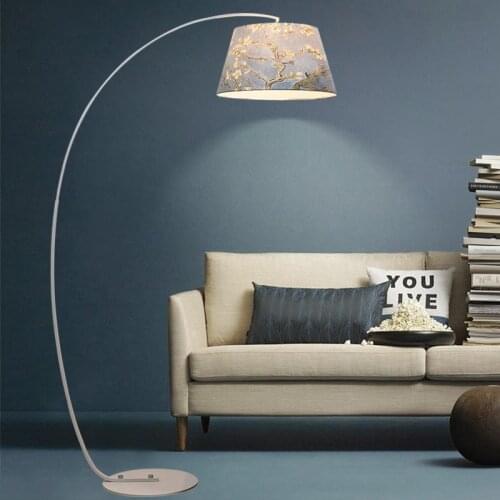 American country cloth cover floor lamp living room piano floor lamp vertical arc floor lamp