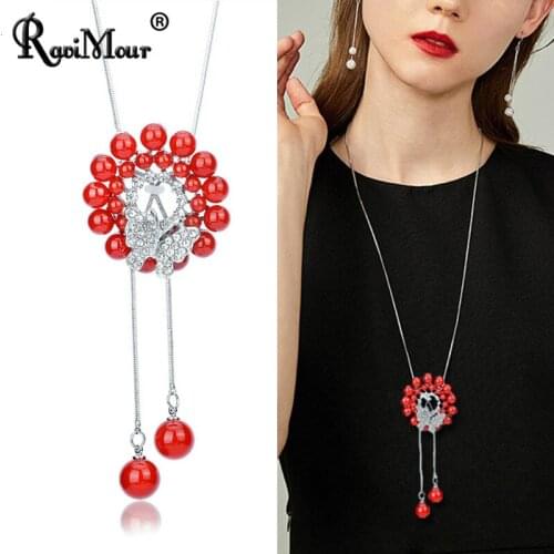 Simulated Pearl Butterfly Pendant Necklace Long Chain Choker Korean Jewelry Luxury Lady Sweater Ketting Collar Accesorios Mujer