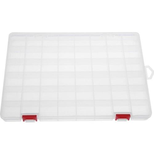 Rectangle Plastic Organizer 48 Compartment Storage Box Adjustable Bead Container Rings Jewelry Case Home Organizer