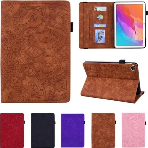 Flower Embossed Case For Huawei MatePad T10 T10S AGR-L09/W09 AGS3-L09/W09 10.1 inch PU Leather Flip Wallet Stand Cover