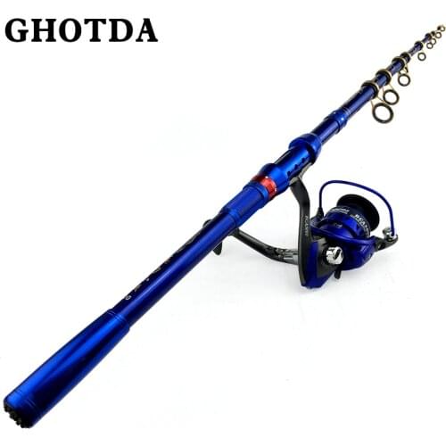 Fishing rod combo carbon telescopic spinning fishing rod reel set 1.8/2.1/2.4/2.7/3.0M Rod and Spinning Reel