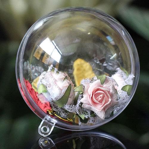 10pcs Plastic Christmas Decorations Ball Transparent Open Clear Baubles Ornament Gift Present Box Decoration Party Supplies 4cm