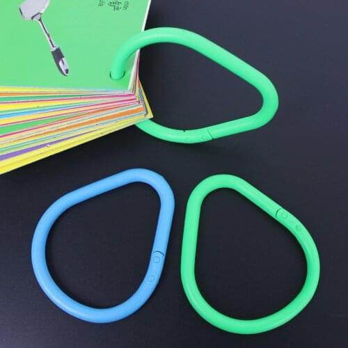 10PCS High Toughness Plastic Opening Ring Card Ring Double Buckle Color Multi-Function Buckle Ring Loose-Leaf Ring Buckle Binder