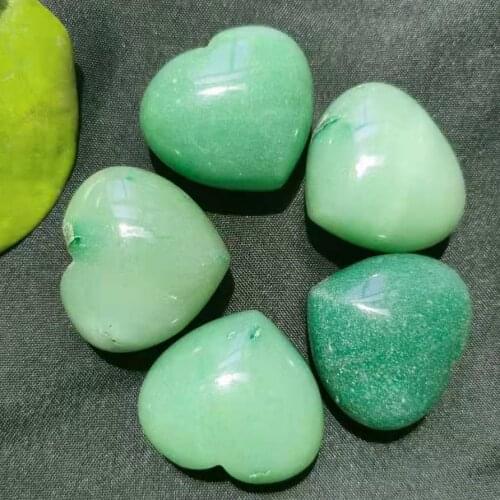 4pcs Green Aventurine Heart Shaped Crystals Healing Stones New Arrivals Natural Hand Carved For Decoration