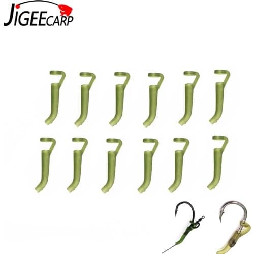 JIGEECARP 50/100pcs Carp Fishing Hook Line Aligner Silicone Sleeves Ready D-rig Aligner Covert Carp Chod Rig Accessories