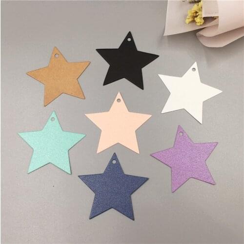 50Pcs/Lot Pentagram Shape Kraft Paper Cardboard Hang Tags Jewelry Gift Boxes Tag High Quality Price Tag Accept Custom Logo