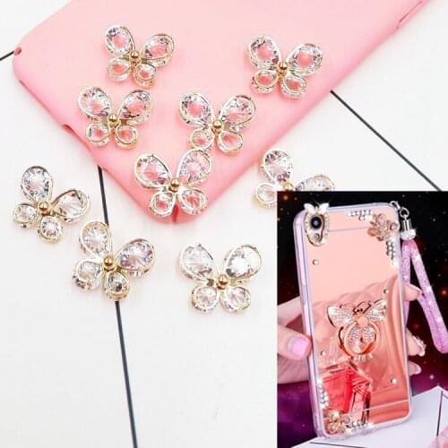 Big Sale 3pcs Alloy Crystal bee Stickers for Phones Decoration Cell Phone DIY Accessories/Charms/Jewelry Findings/Sets Materials