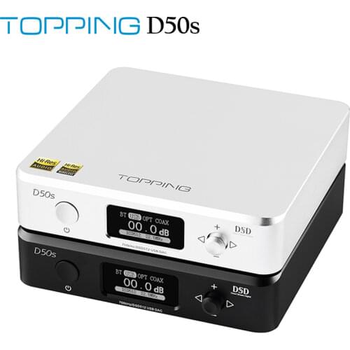 Topping D50s ES9038Q2M*2 Hi-Res DAC Bluetooth 5.0 LDAC PCM768KHz DSD512 HIFI Decoder With Remote Control