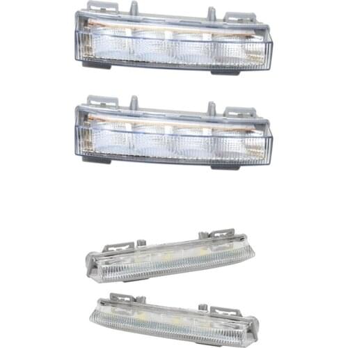 For Mercedes Benz W166 Pair of Daytime Running Light Lamp DRL Left and Right with ​2PCS Front DRL Fog Light