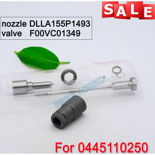 ERIKC Common Rail Diesel Injector Repair Kits Nozzle DLLA155P1493 Valve F00VC01349 Parts For VOLVO 0445110250 30637375 30731567