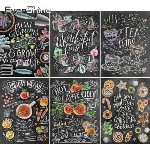 Evershine Diamond Painting Beaded Cartoon Diamond Mosaic Words Cross Stitch Kit Diamond Embroidery Full Square Home Decoration