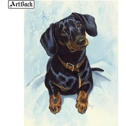ArtBack 5d diy diamond painting dog cute animal icon full square diamond embroidery round drill diamond mosaic sticker artwork