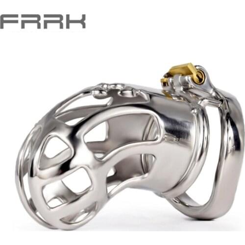 Stainless Steel Penis Cage Sex Toys For Men Male Chastity Device Metal Penis Rings Lock BDSM Bondage Restraint Anti-off Ring