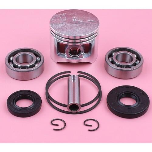 45mm Piston Ring Pin Circlip Kit For Chinese 5200 52cc Crank Bearing Oil Seal Set Chainsaw Spare Replace Part Chain Saw