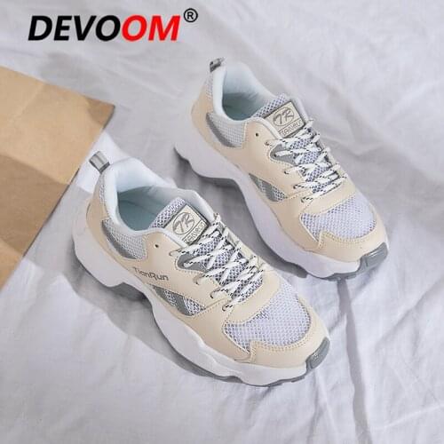 Fashion Platform Ladies Shoes 2020 Breathable Mesh Rubber Soft Chunky Sneakers Women Summer Casual Flat Shoes Women Triple s 40