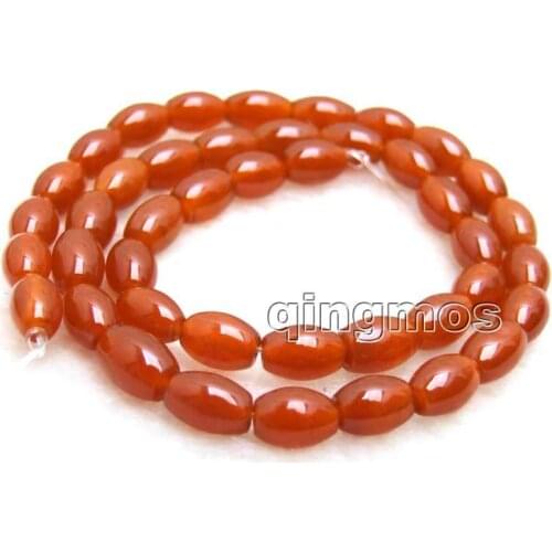 Small 6*9mm Olivary shape Natural Genuine Red beads Loose Beads strand 15"-los672 Wholesale /retail